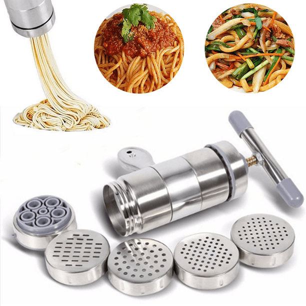 5 Mold Noodle Maker Machine Spaghetti Pasta Making Stainless Kitchenware Tool 